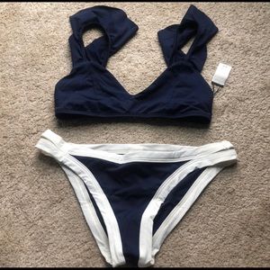 Medium LSPACE blue and white bikini